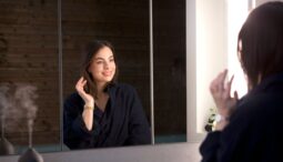Woman looking in the mirror